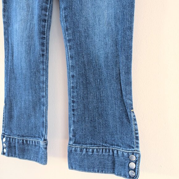 Vintage Gap Ultra Low-Rise Cropped Stretch 4R Denim Jean Cotton Button Capri - Picture 5 of 11